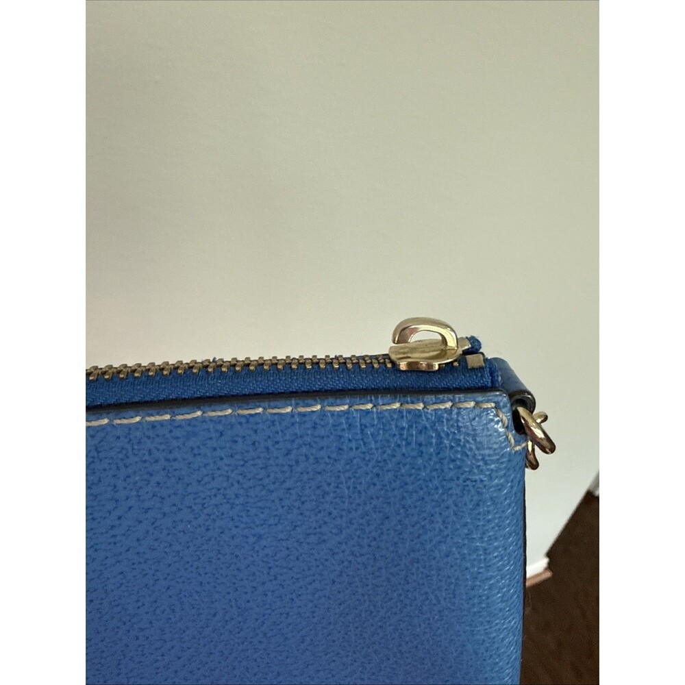 Kate Spade Wellesley Byrd Leather Purse With Gold Chain Handbag omegablue - Picture 8 of 10